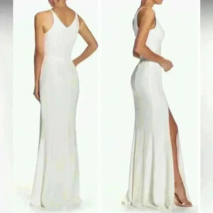 Dress the Population- NWT Iris Slit Crepe Gown / Size XS /Color Off - White